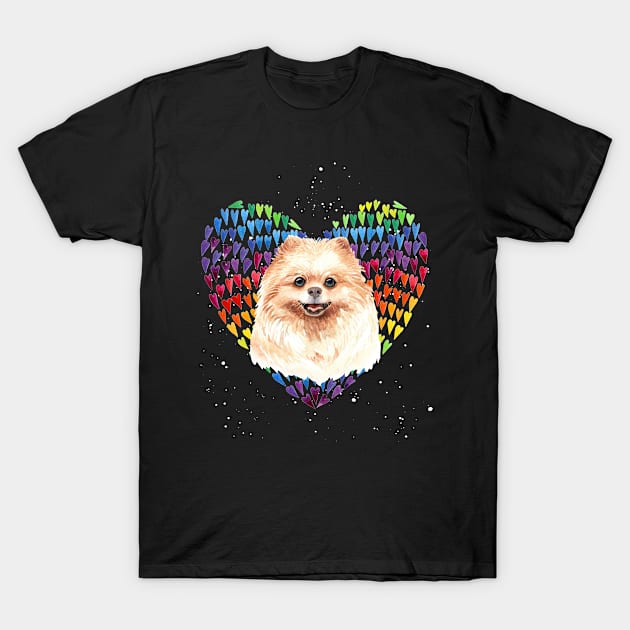 pomeranian dog heart love T-Shirt by ShirtsShirtsndmoreShirts